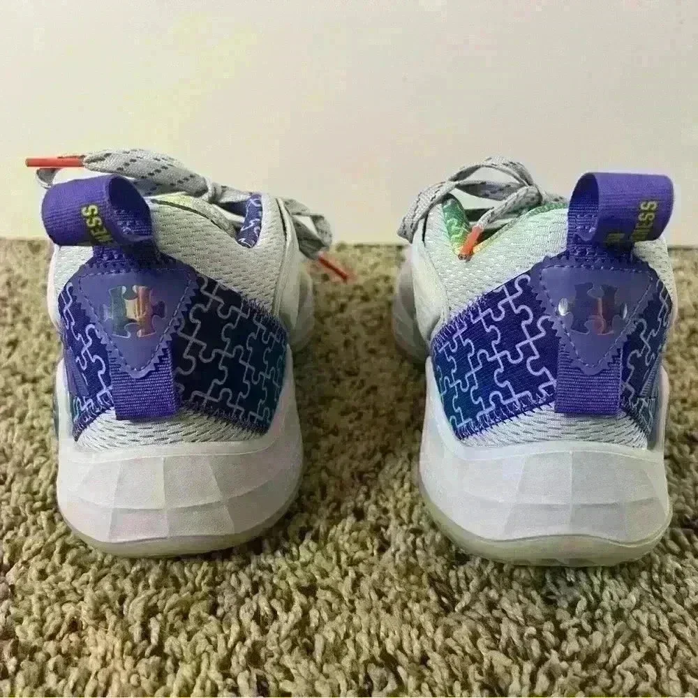Adidas D.O.N. Issue 3 Autism Speaks Grey Purple Basketball Shoes GY2843